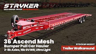 Utra Light 36' BP Car Trailer 2- 8k Axles with Winch + 14 Ply Tires