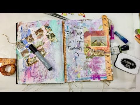 Art Journal. A Fantasy in My Dina Wakely Journal - YouTube