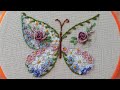Floral embroidery : Flower Butterfly | easy stitch