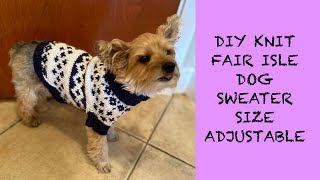 DIY KNIT Fair isle Dog Sweater