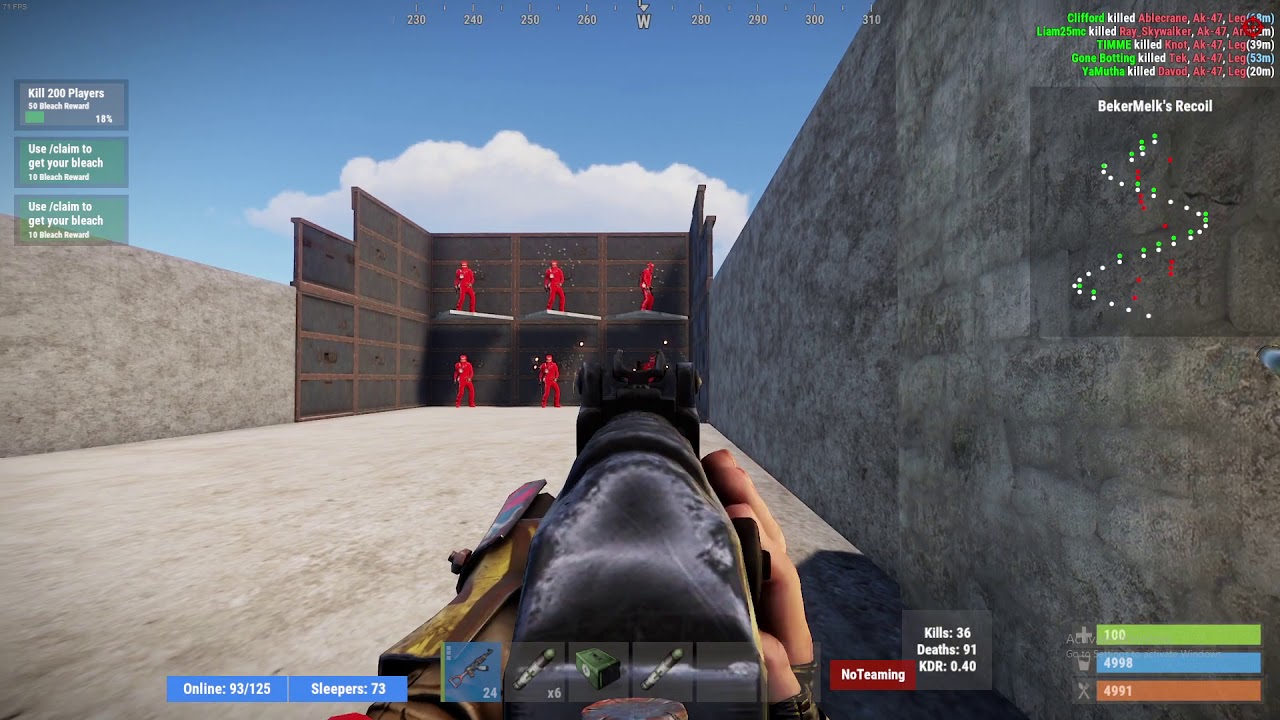 Day one Practicing my Rust AK Spray!