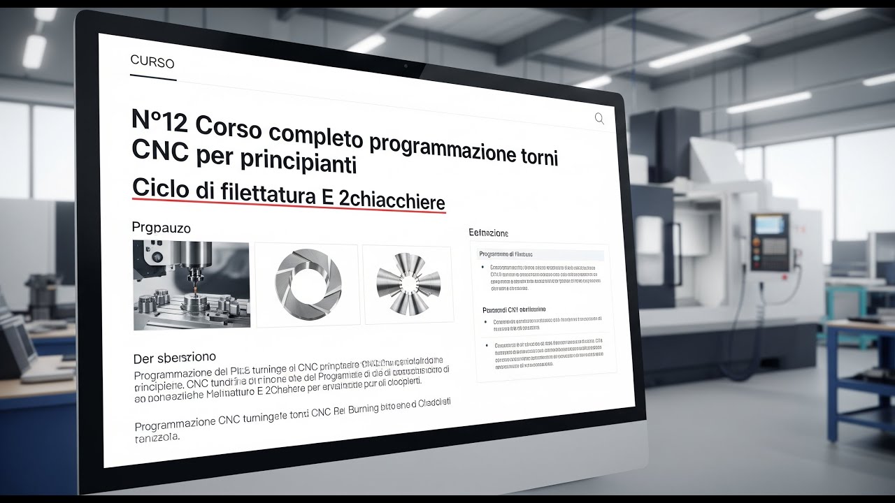 N°12 Corso completo programmazione torni CNC per principianti  Ciclo di filettatura  E 2chiacchiere