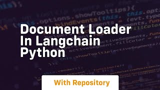 Document loader in langchain python