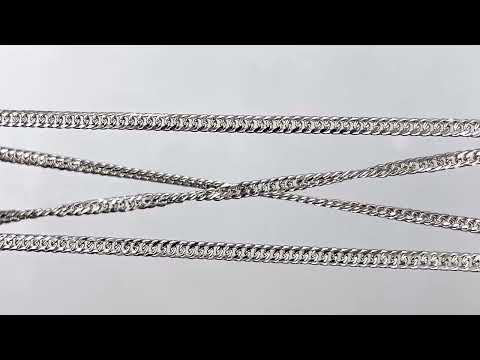 Срібна ланцюжок родированная Панцирна довжина 55 см ширина 3 мм вага 9.8 г, видео 1