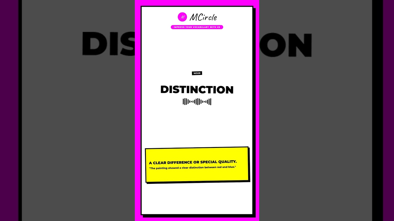 Learn English: What is Distinction? | Vocabulary Shorts - YouTube
