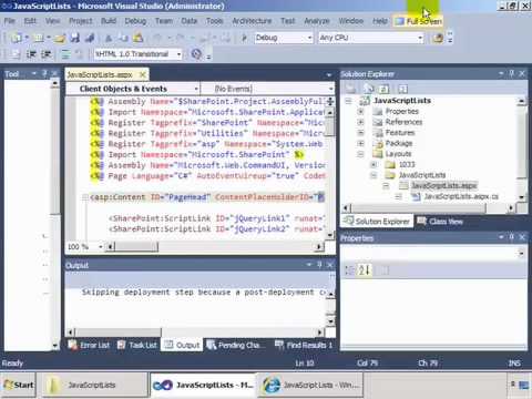 Learn to use the Javascript Client Object Model