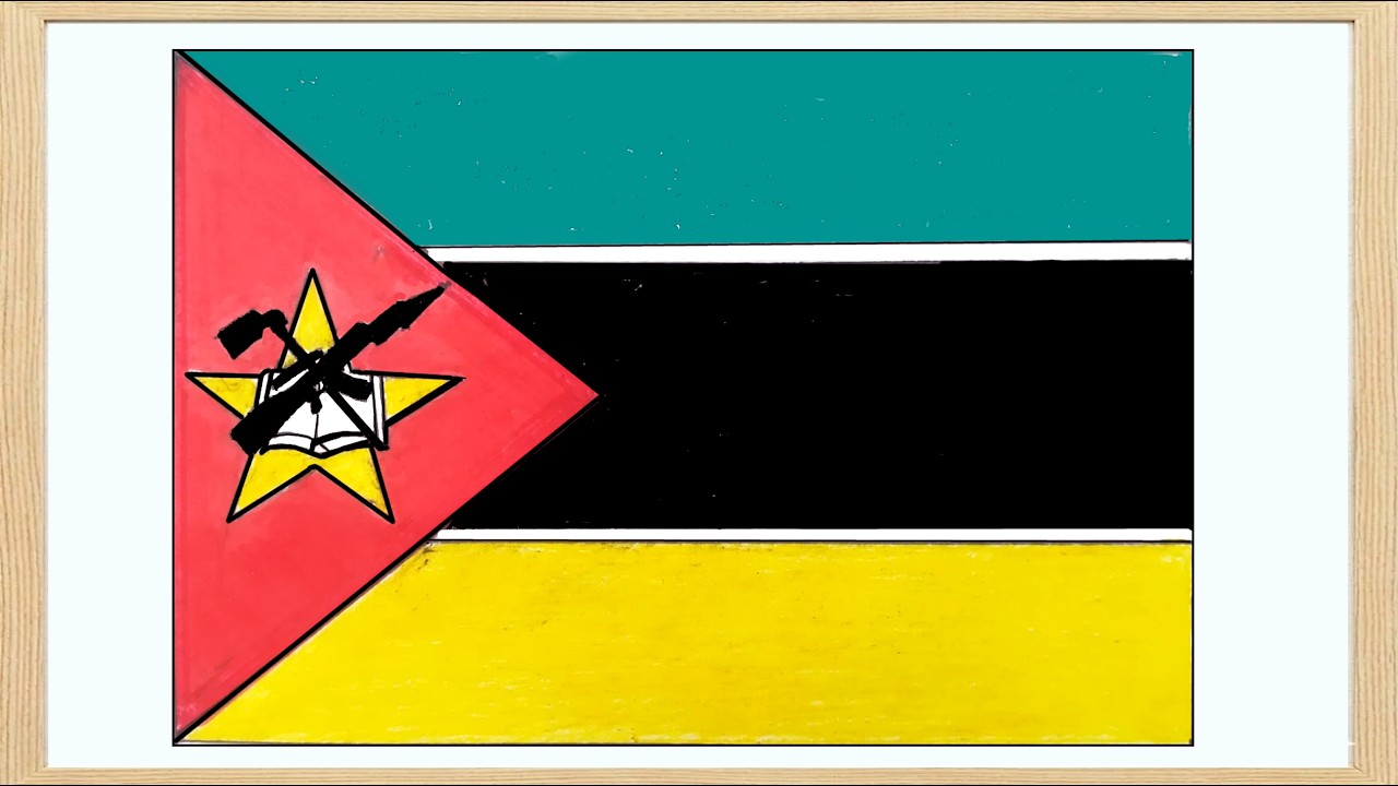 How to Draw Mozambique Flag | Mozambique Flag Drawing 🇲🇿 Como Desenhar a Bandeira de Moçambique