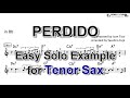 Perdido  easy solo example for tenor sax