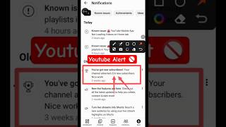 Youtube Alert 🚫 Notification on || Youtube new update || #shorts #update #trending