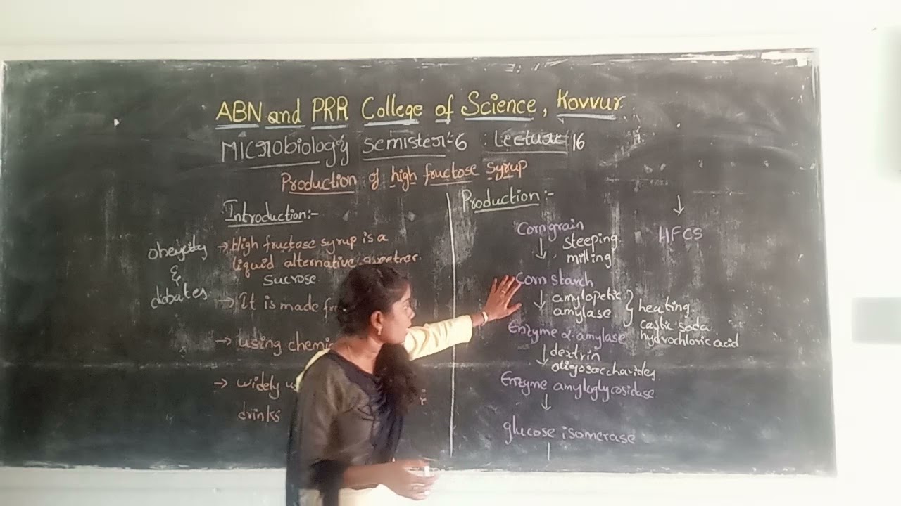 MICROBIOLOGY sem 6 unit 3 lect 16 PRODUCTION OF HIGH FRUCTOSE SYRUP
