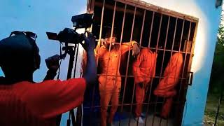 Ba Pondo video on set prison scene.