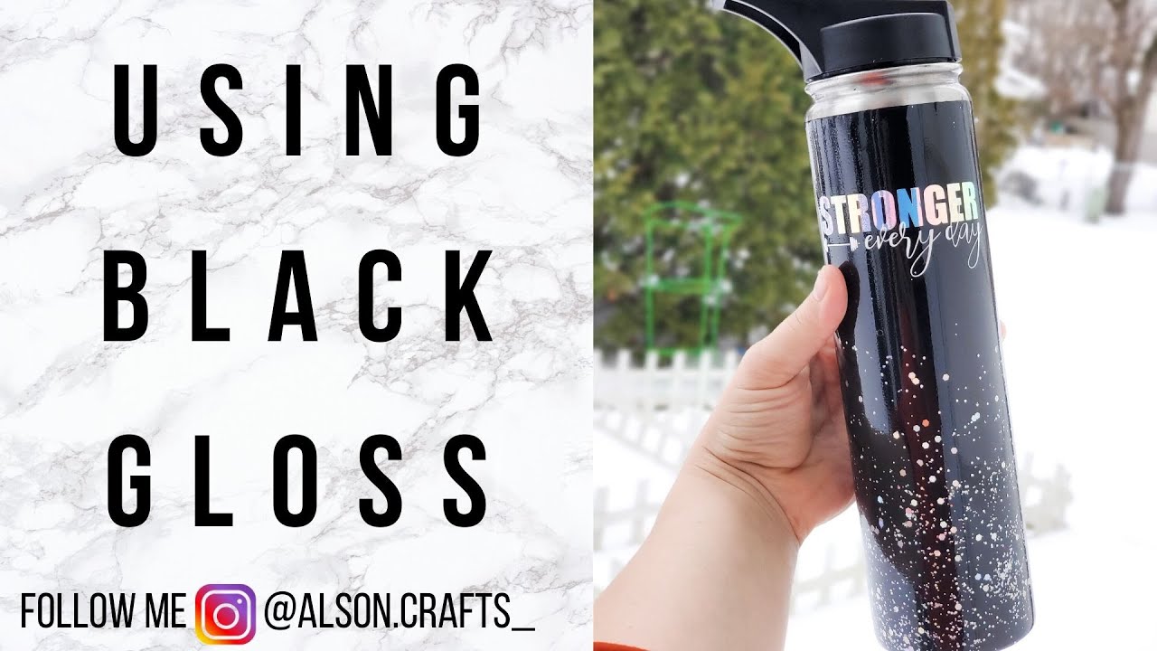 Using Black Gloss and Chunky Glitter to make a Tumbler Epoxy Free