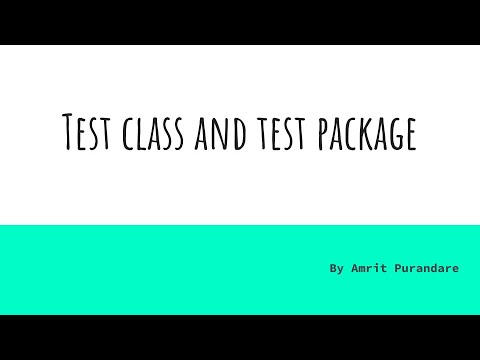 Test Class & Test Package
