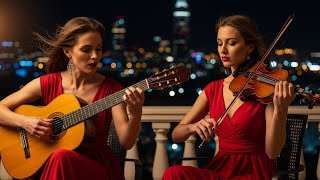 Download Lagu City Lights Serenade – Live Guitar \u0026 Violin Music Under the Night Sky MP3