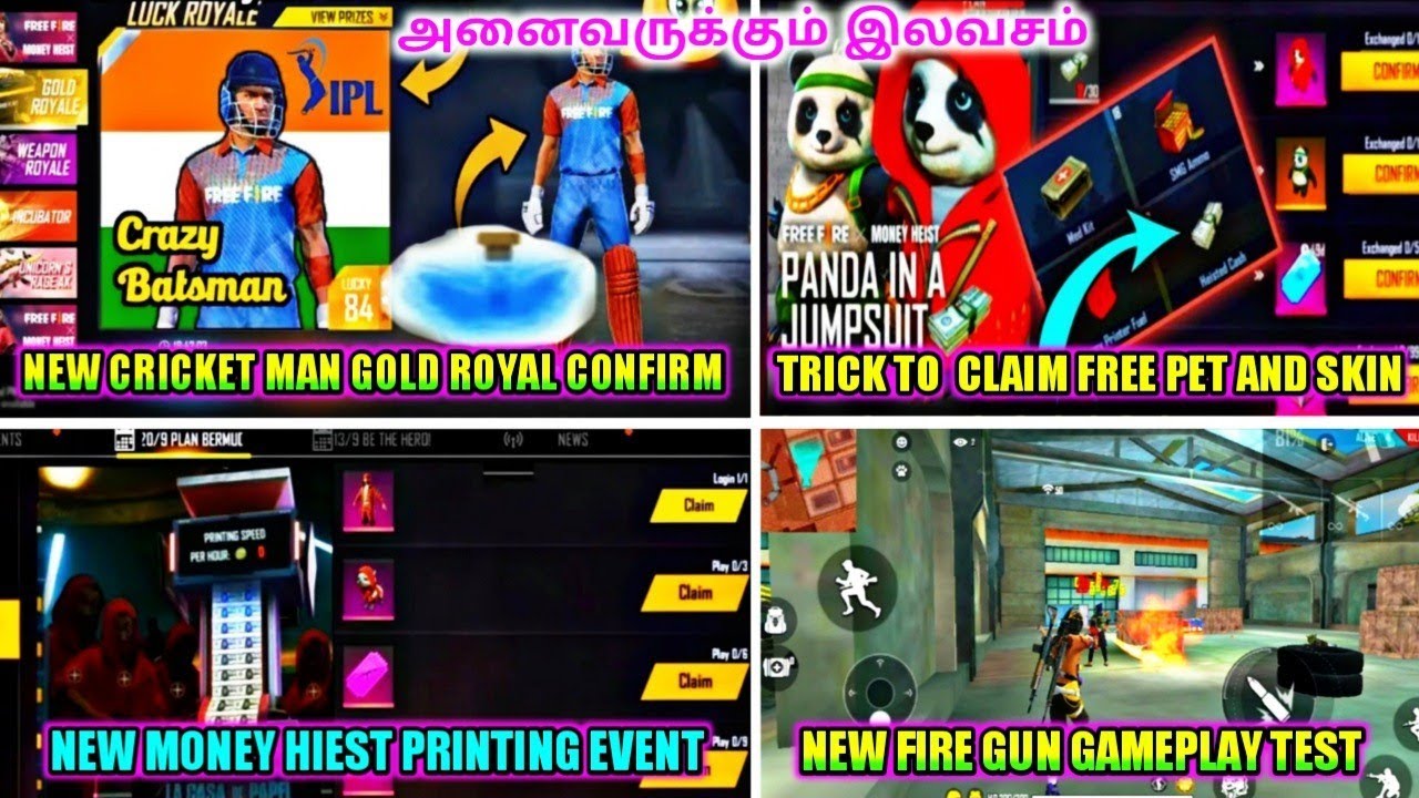 💎new gold Royal full confirm \ free pet and skin event  \ fire gun gameplay \ 201% unmai \ tamil 💎