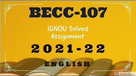 IGNOU BECC 107  SOLVED ASSIGNMENT 2021-22 Statistical Methods for Economics IGNOU Solved Assignment