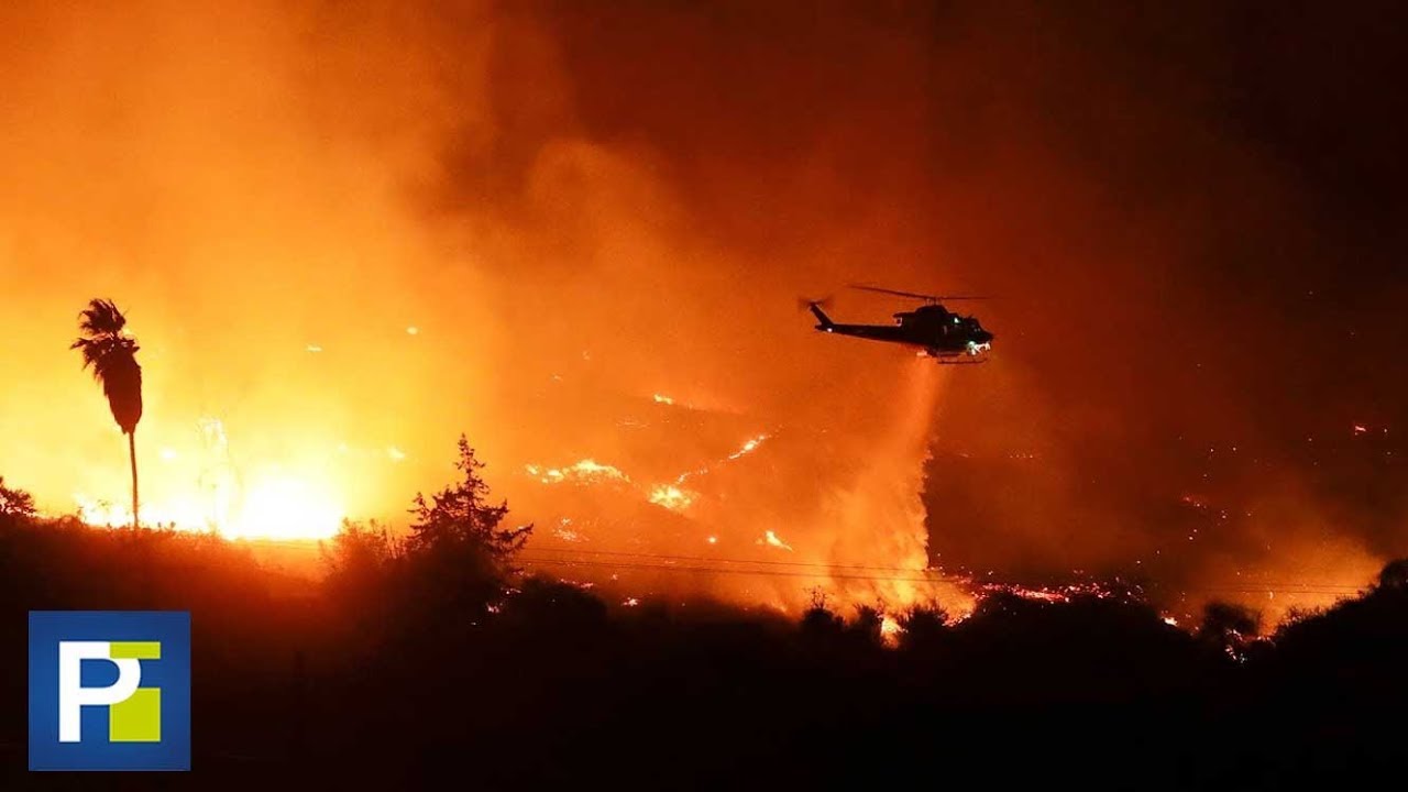 Familias enteras huyen del fuego que ya ha destruido viviendas en California