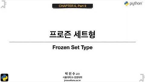 [파이썬 기초] 06-09 프로즌 세트형 | 박진수 SNU IDSLab