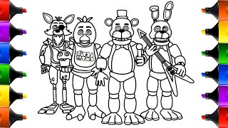 Five Nights At Freddy s New Coloring Pages How To Color All Main Characters From FNAF NCS Music