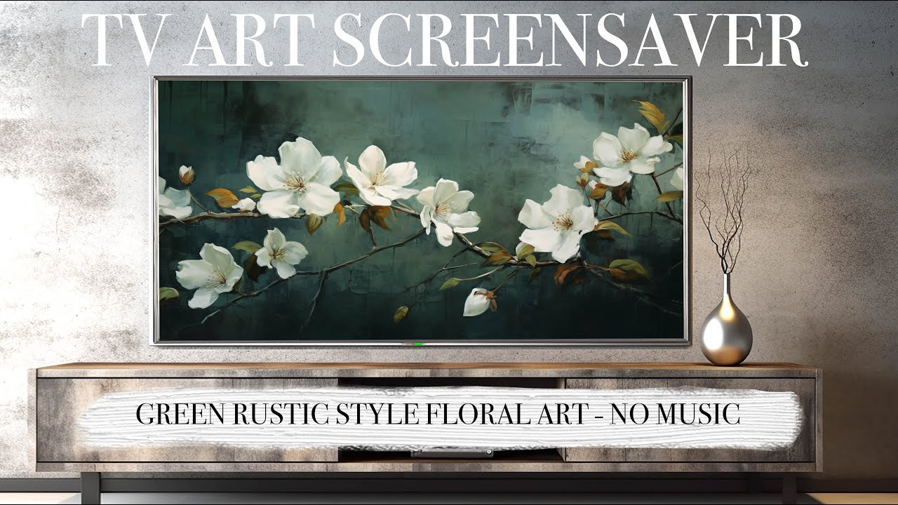 TV ART SCREENSAVER 2023 - Mixed Vintage Floral Framed Rustic 4k art - Interior Art