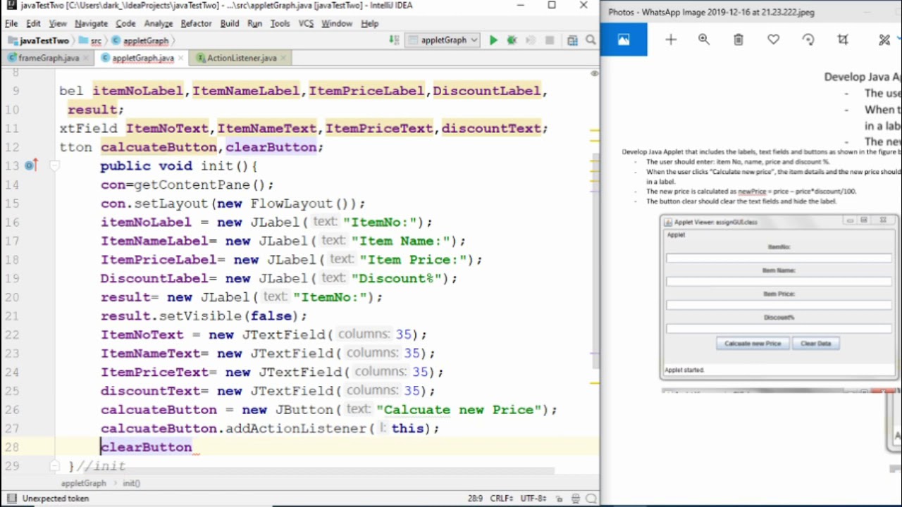 java 2 graph solve assignment (Arabic) - YouTube