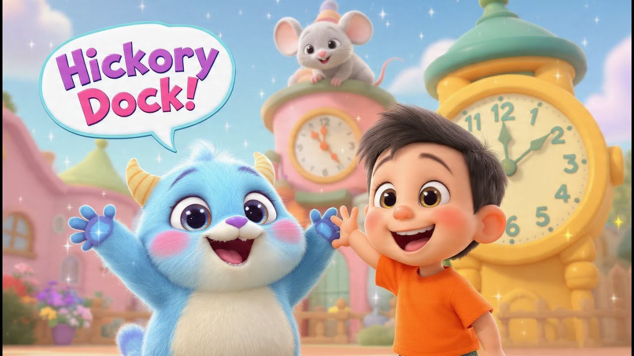 Hickory Dickery Dock | Zoopi & Vik’s Fun 3D Clock Adventure!