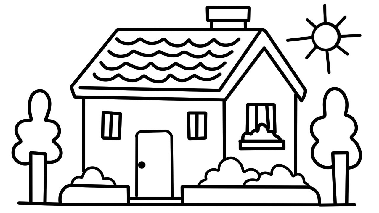 HOW TO DRAW A HOUSE EASY STEP BY STEP HOUSE DRAWING Rainbow house