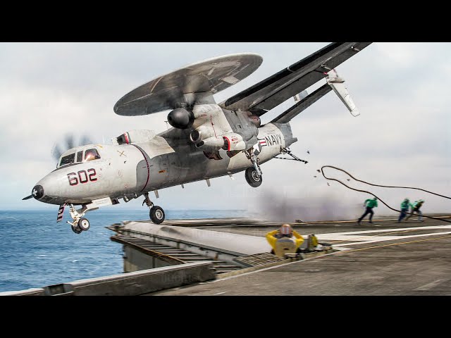 What Happens When US Pilot Fails to Land on Moving Aircraft Carrier at Sea class=