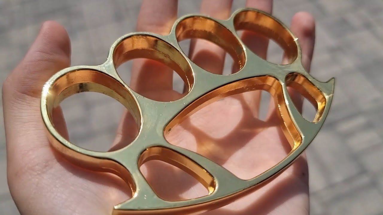 Defensive alloy knuckles in gold color| AFG selfdefense