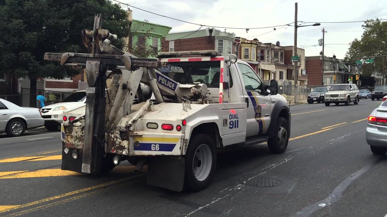 PHILADELPHIA POLICE DEPARTMENT TOW TRUCK PATROLLING ON E. ALLEGHENY AVE