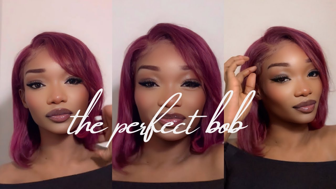 Burgundy Bob Wig Install & Review !