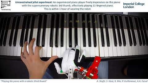 Playing the Piano with a Robotic 3rd Thumb: Assessing Constraints of Human Augmentation