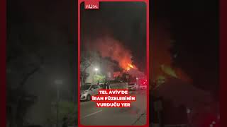 İran Füzelerinin Tel Avivde Vurduğu Yerde Yaşanan Yıkım Görüntülendi