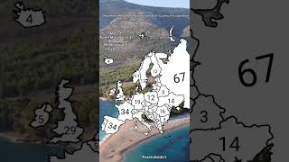 How many international airports does each country in Europe have? #europe #mapping #capcut #airport