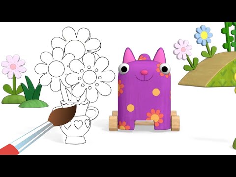 Раскраски для детей - Деревяшки - Большой сборник раскрасок для детей - учим цвета