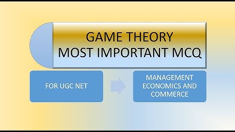 GAME THEORY IMPORTANT MCQ