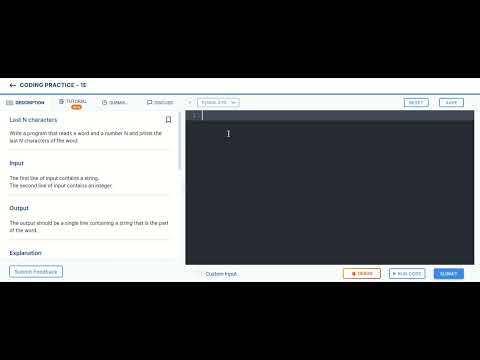 Last N character coding practice 1E