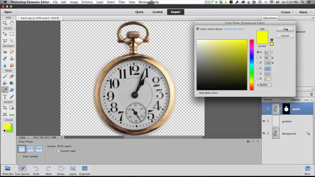 Quick Selection and Refine Edge in both Photoshop and Elements 12 - YouTube