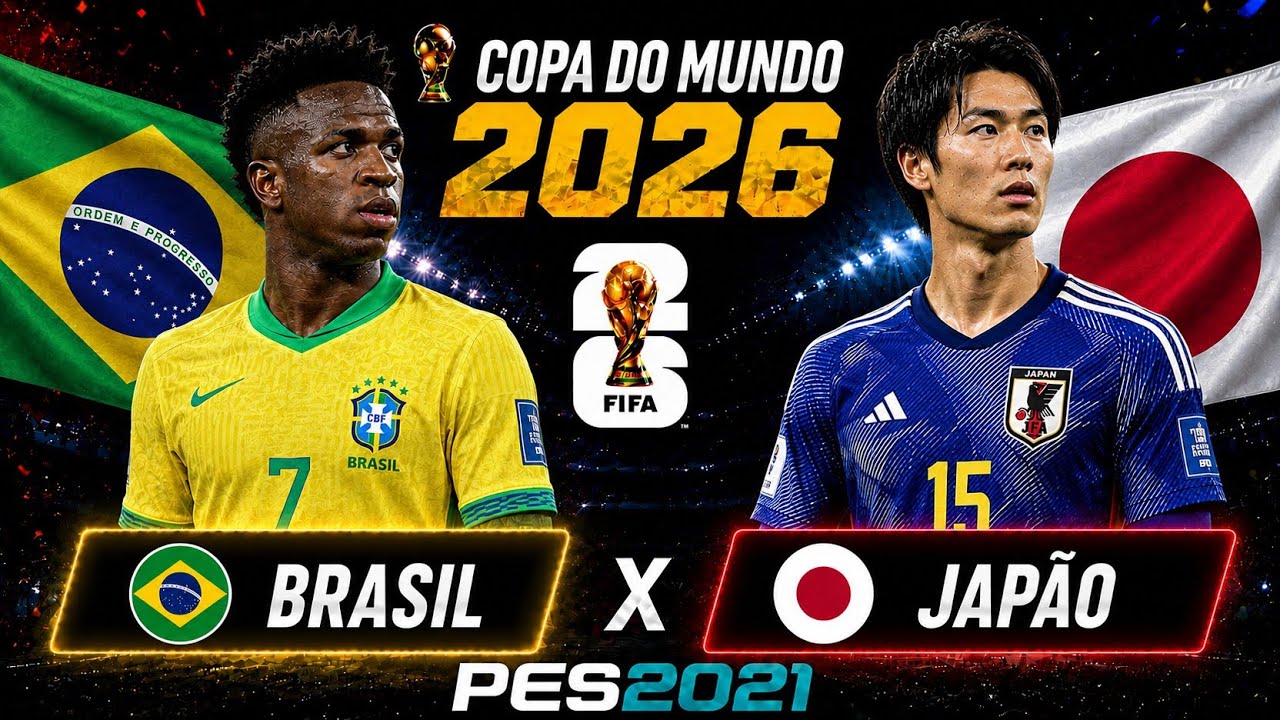🇧🇷 BRASIL x 🇯🇵 JAPÃO | COPA DO MUNDO FIFA 2026 | 16 AVOS DE FINAL | PARTIDA COMPLETA | PES 2021