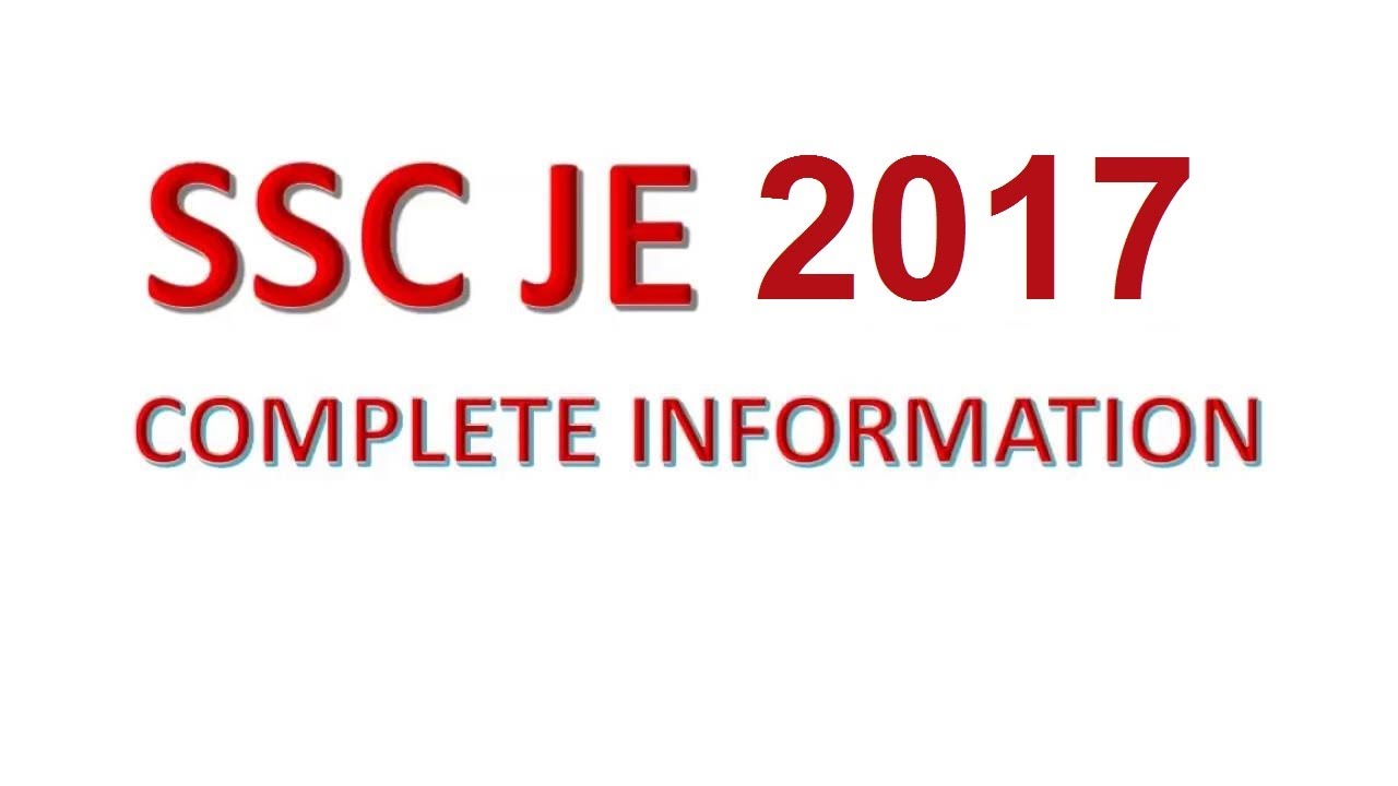 SSC JE 2019 Admit Card Download Exam Date Notification