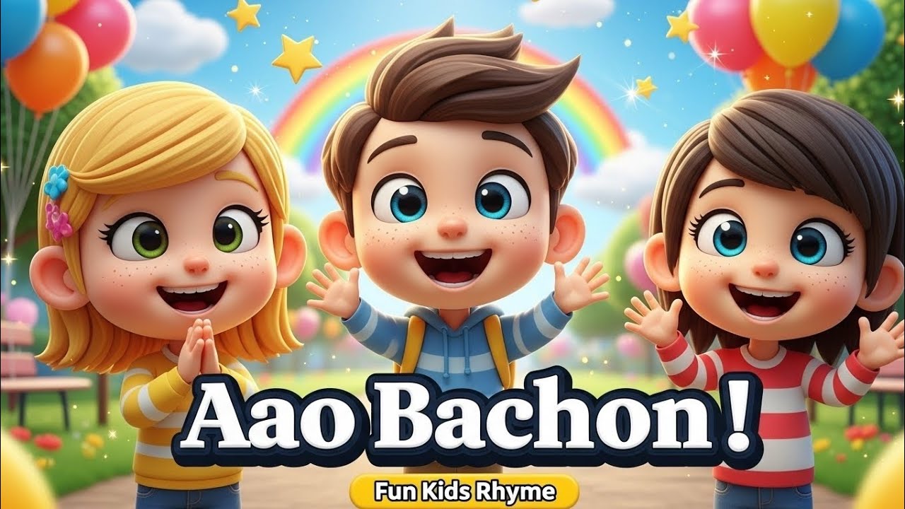 Aao Bachon Maza Karein | Fun Kids Rhyme in Roman Urdu | Nursery Rhymes for Kids