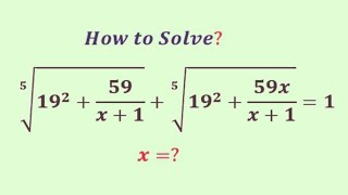 A Mind-Blowing Algebra mathematics    Equation | Olympiad  Question | can you solve ?  | x=?