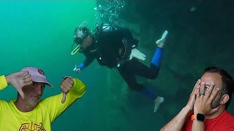 Divers React to cave diving with single tank and no fins