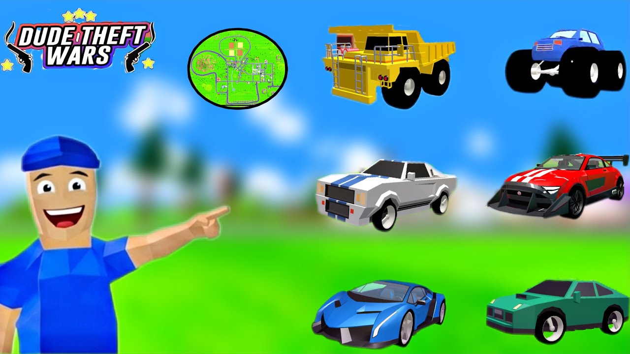 Dude Theft Wars All The Hidden and Secret Cars Loction !!! 😍🥰