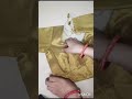 simple Golden blouse neck design / Golden blouse #short #blouse #viral  #trending  #fashion