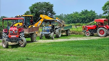 Jcb 3dx Plus Xpert Loading Field Mud Tractor Swaraj 744 Eicher 551 Sonalika Sikandar Mahindra Yuvo