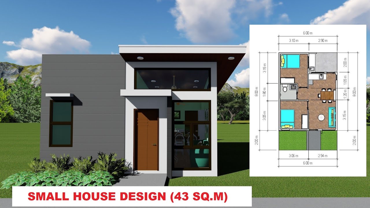 small-house-design-43-sq-m-youtube