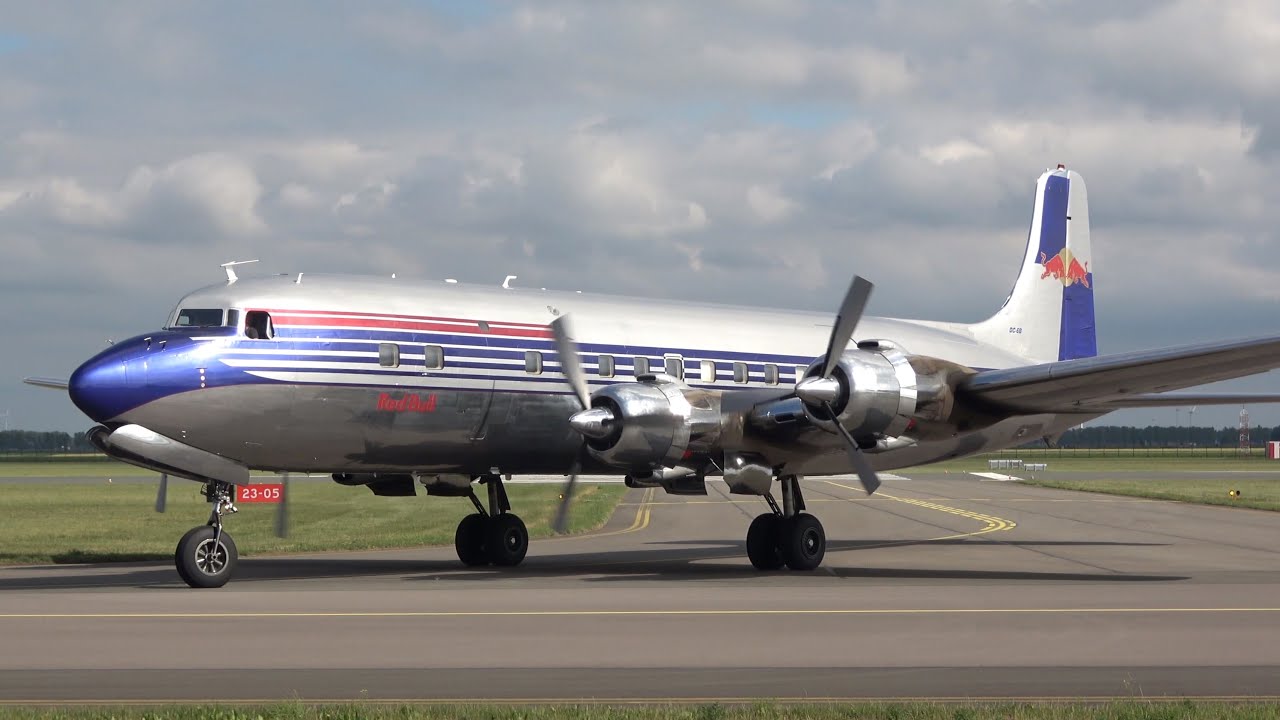 (4K) The Flying Bulls Douglas DC-6B at Lelystad Airport (DutchPlaneSpotter)