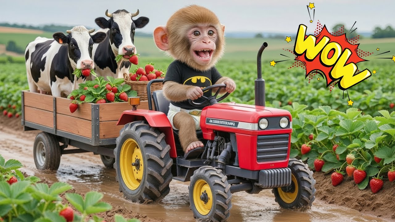 Monkey AI’s Grass Run Turns to CHAOS as Tractor Sinks in Mud—His Genius Rescue Amazes All!