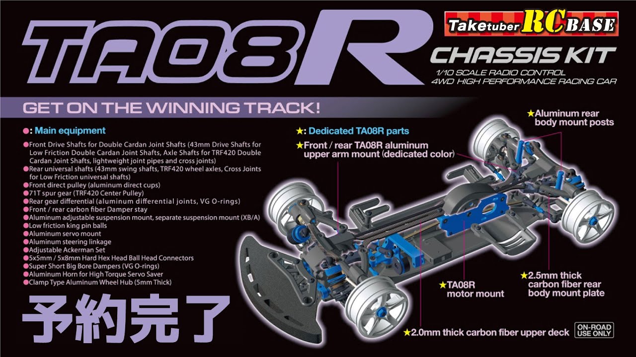 タミヤ TA08Rキット TA08R CHASSIS KIT 予約完了! - YouTube